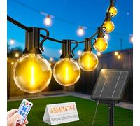 FGRYB Luces Solares LED Exterior Jardin 45M/147FT - Luz Solar Exterior Jardin IP65 Impermeable 55+2 G40 LED Plástico Bombillas con Control Remoto 8 Modos para Garten Patio Terraza Fiesta