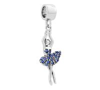 FGT Abalorio colgante brillante de bailarina de ballet compatible con pulseras Pandora, para mujeres, hijas, cumpleaños, circonitas cúbicas, piedras natales, talla única, Cobre Zirconia cúbica