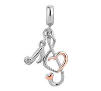 FGT Abalorio de nota musical compatible con pulseras Pandora Moments, piano, mujeres, Navidad, familia, hija, hermana, nieta, cumpleaños, Cobre, No es una piedra preciosa