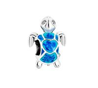 FGT Abalorio de tortuga marina azul compatible con pulseras Pandora, cuentas de animales oceánicos para familia, hermana, hija, regalo de cumpleaños para mujeres