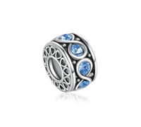 FGT Abalorio espaciador de circonitas cúbicas para cumpleaños infinito, compatible con pulseras Pandora, talla única, Cobre, No es una piedra preciosa