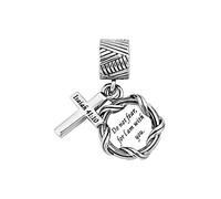 FGT Dije colgante de religión de versículos de la Biblia para mujer, compatible con pulseras Pandora, Jesús, cruz, regalo cristiano para mamá, Zirconia cúbica, No es una piedra preciosa