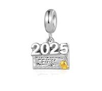 FGT Dijes colgantes de diploma de graduación 2024-2026 para pulseras Pandora, regalo de Navidad, cumpleaños, joyería para mujeres, hija, hermana, nieta, amigas, talla única, Metal, No es una piedra