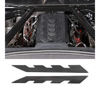 Fgtagtal Tira de fibra de carbono real con logotipo de panel de bahía del motor compatible con Chevrolet Corvette C8 2020-2023, compartimento del motor, calcomanía decorativa para panel izquierdo y