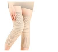 FGUJSUR 1 Pair Unisex Knee Warmers Wool Brace Pads Winter Warm Thermal Protector Sleeve For Women Men(Beige,M)