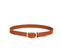 FGUJSUR Belt Women Metal Oval Buckle Retro Simple Solid Ladies Jeans Dress Waistband(100cm,Light Brown)
