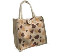FGUJSUR Bolso De Lino Bolsa Almuerzo Compras Portátil Cosmética Bolsas Mujer Casuales Versátiles(C-Khaki-Button)