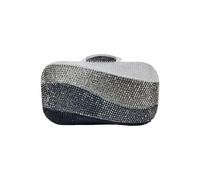 FGUJSUR Bolso de noche con diamantes arcoíris coloridos, cartera mano imitación, bolso femenino cristales for bodas, fiestas, banquetes y cenas gala(GRAY)