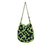FGUJSUR Bolsos cruzados de gran capacidad, bolsos hombro, mano tejidos a crochet con flores(Black Green)