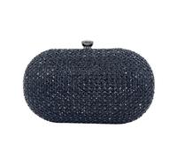 FGUJSUR Bolsos de noche for mujer: cartera mano con cristales y, ideal for bodas(BLACK)