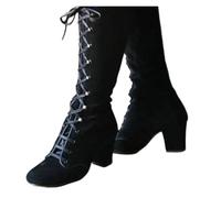 FGUJSUR Botas de mujer a la moda Otoño Invierno botas altas caballero romano punta redonda suela gruesa zapatos antideslizantes que aumentan altura(Black,38)