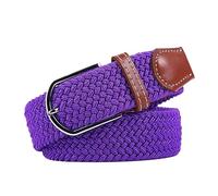 FGUJSUR Cinturones Hombre Lona Cinturón elástico tejido informal de moda for mujer, for deportes al aire libre, escalada, trabajo, pantalones vaqueros unisex(Purple)