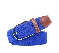 FGUJSUR Cinturones Hombre Lona Cinturón elástico tejido informal de moda for mujer, for deportes al aire libre, escalada, trabajo, pantalones vaqueros unisex(Deep blue)