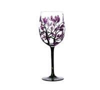 FGUJSUR Four Seasons Trees Wine Glasses Creative Printed High Legged Glass Cup for Beer Cocktail Large Capacity Set(Spring)