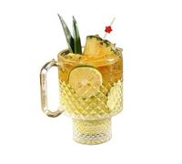 FGUJSUR Striped Bud Straight Cocktail Juice Long Drink Milk Shake Cup Flask Liquor Vodka Glasses for Champagne of Wine(Boba tea mug 650ML)