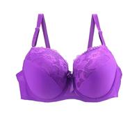 FGUJSUR Sujetador Mujer Sujetadores de Copa con Encaje y Masaje for Mujer, Sujetador Push up Flores, lencería Femenina Aros, Ropa Interior for(Purple,80C)