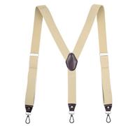 FGUJSUR Tirantes Hombre Tirantes resistentes con ganchos giratorios for pantalones de trabajo, espalda en Y, elásticos y ajustables for tallas grandes altas(Beige)