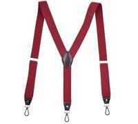 FGUJSUR Tirantes Hombre Tirantes resistentes con ganchos giratorios for pantalones de trabajo, espalda en Y, elásticos y ajustables for tallas grandes altas(Burgundy)