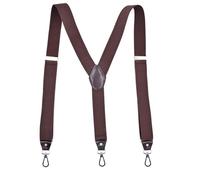 FGUJSUR Tirantes Hombre Tirantes resistentes con ganchos giratorios for pantalones de trabajo, espalda en Y, elásticos y ajustables for tallas grandes altas(Coffee)