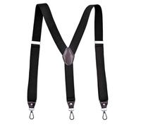 FGUJSUR Tirantes Hombre Tirantes resistentes con ganchos giratorios for pantalones de trabajo, espalda en Y, elásticos y ajustables for tallas grandes altas(Black)