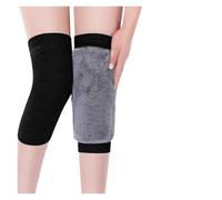 FGUJSUR Winter Plush Knee Pad Thermal Braces For Seniors Women Men Elastic Warm Leg Sleeves Office Rest(Black,M)