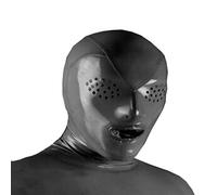 FGUOPLC LáTex Cabeza Cubrir MáScara Facial Completa LáTex MáScara de Cabeza Hecho a Mano Cremallera Trasera para BDSM Unisex(Size:XL-70CM)