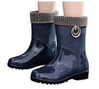 FGUUTYM 37-41 Botas de lluvia cortas para mujer,Botas de lluvia impermeables al tobillo para mujer,Botas de lluvia forradas para mujer,Botas de lluvia de invierno,Botas impermeables de tobillo