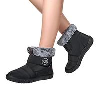 FGUUTYM 37-42 Botas de nieve cálidas y gruesas para mujer, con forro alto, botas de invierno para exteriores, cálidas botas de invierno de algodón, con forro cálido, botas impermeables, Negro , 40 EU