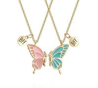 FGUUTYM Best Friend Butterfly Necklace with Alloy Drop Oil Pendant Cadenas Amuleto, Rosa., talla única