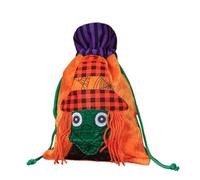 FGUUTYM Bolsas de Halloween, bolsas de regalo de Halloween, grandes trucos de terciopelo o bolsillos, camiseta horizonte para eventos (naranja, talla única)