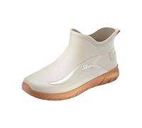 FGUUTYM Botas de goma para hombre, cómodas y no botas de lluvia de caña ancha, zapatos de goma extra anchos, botas de jardín descalzos, botas de lluvia, zapatos de jardín, botas de media goma, botas