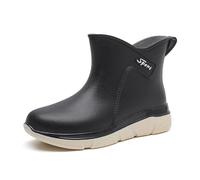 FGUUTYM Botas de lluvia para mujer con suela de goma fija de caña ancha extra ancha, botas de lluvia impermeables y antideslizantes, botines de goma de media altura cómodos y no botas botas de jardín