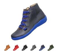 FGUUTYM Botines Otoño Mujer Planas Vintage Botas de Tobillo Botas Clásicas de Trabajo Punta Redonda Botas de Vaquero Botas Cortas con Suela Antideslizante Elegantes Prácticas Botas Occidentales, Azul1
