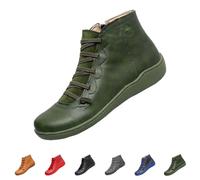 FGUUTYM Botines Otoño Mujer Planas Vintage Botas de Tobillo Botas Clásicas de Trabajo Punta Redonda Botas de Vaquero Botas Cortas con Suela Antideslizante Elegantes Prácticas Botas Occidentales