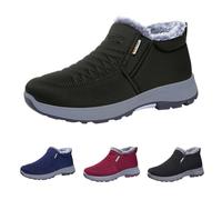 FGUUTYM Botines unisex de felpa para mujer, con forro cálido, para el tiempo libre, elegantes, con plataforma, botas de caña corta, para exteriores, trekking, impermeables, antideslizantes, para la