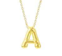 FGUUTYM Bubble Letter Necklace Gold Initial Necklaces For Women Trendy Chunky Charm Pendant Necklaces Gold Jewelry Birthday For Women Teen Her Mom Grandma Wife Sister Silberketten mit (A, One Size)