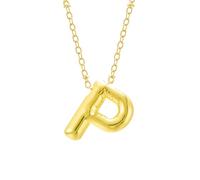 FGUUTYM Bubble Letter Necklace Gold Initial Necklaces for Women Trendy Chunky Charm Pendant Necklaces Gold Jewelry Birthday Gifts for Women Teen Her Mom Grandma Wife Sister Cadenas en blanco, P, talla