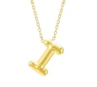 FGUUTYM Bubble Letter Necklace Gold Initial Necklaces for Women Trendy Chunky Charm Pendant Necklaces Gold Jewelry Birthday for Women Teen Her Mom Grandma Wife Sister Silberketten mit (I, One Size)