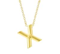FGUUTYM Bubble Letter Necklace Gold Initial Necklaces for Women Trendy Chunky Charm Pendant Necklaces Gold Jewelry Birthday for Women Teen Her Mom Grandma Wife Sister Silberketten mit (X, One Size)