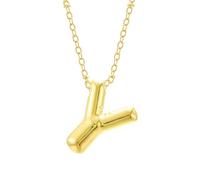 FGUUTYM Bubble Letter Necklace Gold Initial Necklaces for Women Trendy Chunky Charm Pendant Necklaces Gold Jewelry Birthday Gifts for Women Teen Her Mom Grandma Wife Sister Cadenas en blanco, Y, talla