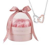 FGUUTYM Cadenas amarillas para mujer con collar de corazón para el día de San Valentín regalos para su siempre flores para el aniversario de cumpleaños de regalo de cumpleaños para mujeres, Rosa., A
