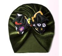 FGUUTYM Diademas de Halloween para bebé, lazo para el pelo de color naranja, estampado de murciélago elástico, de nailon, para bebés, recién nacidos, pollo de lana para niñas (verde, talla única)