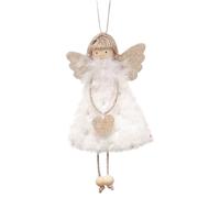 FGUUTYM Doll Pendants Christmas Hanging Doll Plush Ornaments for Christmas New Year Birthday Wedding Decoration Cesta colgante de metal Flores (Blanco, Talla única)