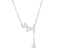 FGUUTYM Double Love Heart Necklace for Women Girls Friends Mom Aniversary Birthday Jewelry Cadenas Hombre Real, plata, talla única