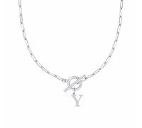 FGUUTYM Eben Toggle Clasp Capital A Z Initial Necklace For Women Hiphop Gold Alphabet Pendant Necklaces Thick Chain OT Buckle Necklace Aromaterapia Colgante (Y, 11)