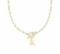 FGUUTYM Eben Toggle Clasp Capital A Z Initial Necklace For Women Hiphop Gold Alphabet Pendant Necklaces Thick Chain OT Buckle Necklace Aromaterapia Colgante (GD10, 11)