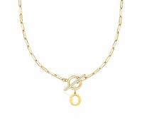 FGUUTYM Eben Toggle Clasp Capital A Z Initial Necklace for Women Hiphop Gold Alphabet Pendant Necklaces Thick Chain OT Buckle Necklace Aromaterapia Colgante (GD14, 11)