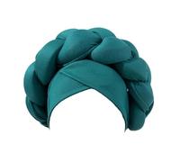 FGUUTYM Gorro turbante trenzado bohemio, turbantes africanos para mujeres, sombreros para mujeres negras, trenzados de seda turbante sombreros diadema damas invierno negro forrado, verde, Talla única