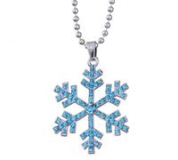 FGUUTYM Holiday Winter White Blue Snowflake Pendant Necklace Jewelry for Women Cadenas de Acero, azul, talla única