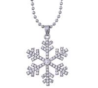 FGUUTYM Holiday Winter White Blue Snowflake Pendant Necklace Jewelry for Women Cadenas de Acero, Blanco, talla única